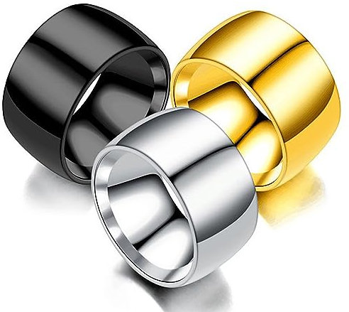 ScreaAss 12Mm Extra Dicker Edelstahl Penisring Small Glattes Metall Eichelring Cockringe Klein Vorhaut Glans Ringe Penis Eichel Intimschmuck Keuschheit Bondage Sexspielzeug Für Männer,Schwarz,23mm