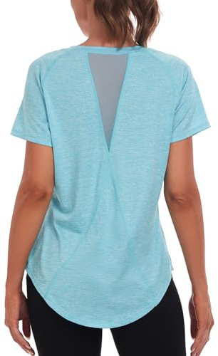 Jlowesun Women's Gym Yoga Tops Long Running Sports Workout Activewear Tee
