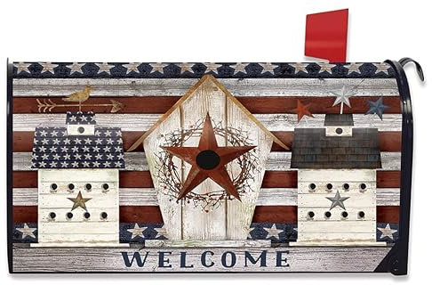 Rustikale amerikanische Vogelhaus-Abdeckung, magnetisch, patriotischer Standard