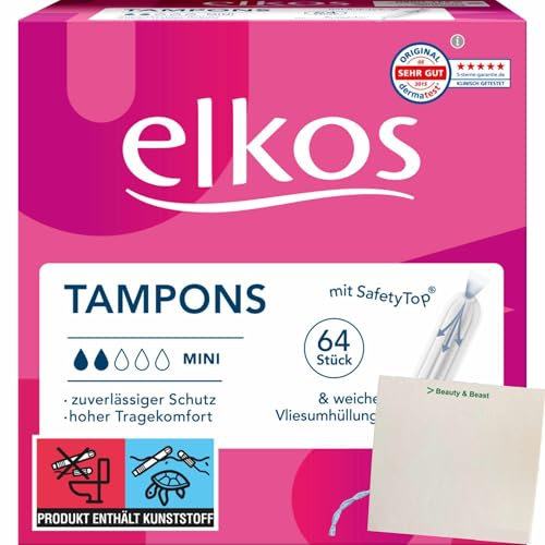 usy Bundle für elkos Tampons Mini (64 Stück Packung) + usy Block