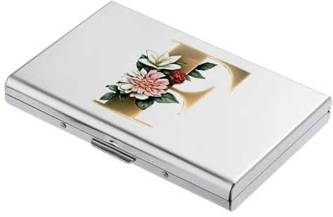 BONSYL® Porta Carte di Credito, Portafoglio Sottile con Blocco RFID in Metallo, Design alla Moda e Motivi Artistici, per Uomo e Donna. (6 Slot/Argento/F)