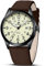 LN LENQIN Uhren Herren Militär Uhr 30M wasserdichte Armbanduhr Herren Analog Quarz Uhren für Männer mit Datum Feld Uhr Taktische Uhr Leder Band