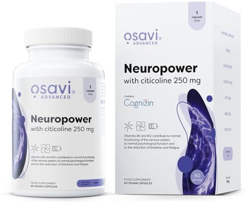 Osavi - NeuroPower mit Citicolin | 250 mg hochwertiger Wirkstoff zur gezielten Mikronährstoffversorgung - Für Fokus & kognitive Leistung - 60 vegane Kapseln