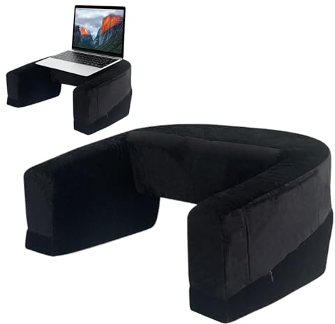 Cuscino per computer portatile, cuscino poggiabraccia con tasca laterale, cuscino ergonomico per lavoro, studio, gioco, adulti, pavimento, auto, viaggi, dormitorio