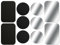 AJOXEL [10 Pièces Plaques Métalliques avec Adhésif (6 Rondes 4 Rectangulaires) pour Support Téléphone Voiture magnétique/Support Voiture Aimanté Universel Metal Plate pour Smartphone - Noir+Argent
