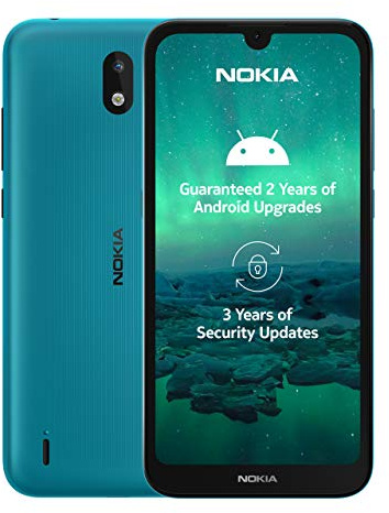 Nokia 1.3 Smartphone - Deutsche Ware (14,3cm (5.71 Zoll), 16GB interner Speicher, 1GB RAM, Dual Sim), cyan [UK Plug]