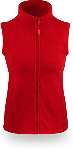 normani Damen Fleeceweste mit Stehkragen und extra winddichtem 280g fleece Farbe Rot Größe XXL