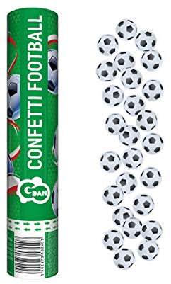 GoDan Confetti Cannon with Football Confetti, 30 cm Tube of Paper Confetti, Confetti Shooter and Party Popper, Perfect for Football Game, Sports Event and Cheer