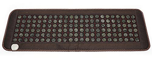 Stone Heating Mat,Gdrasuya 10 Massage Mattress Full Body Heating Pad Heat Electric Stone Heating Mat Natural Jade Negative Ions Pad Massager for Home Office 50X150CM/19.69 * 59.06IN