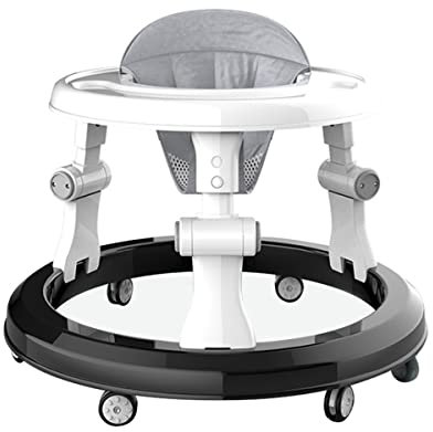 GENYS Lauflernhilfe Ab 6 Monaten Jungen Und Mädchen,Verstellbarer Lernroller Mit Rädern Und Sitz, Höhenverstellbar, Baby Esstisch - Leicht Zu Reinigen,Gehfrei Lauflernwagen (Color : Black White)