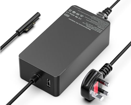 65W Laptop Charger Compatible With Microsoft Surface Pro 11/10/9/8/7/6/5/4/3/X, Surface Go 4/3/2/1, Surface Laptop 1/2/3/4/5/6/7, Surface Book 3/2/1【Non-Original Surface Pro Charger】