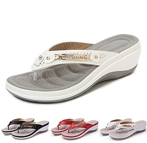 SZTEE Tongs orthopédiques pour Femmes avec Soutien de la voûte Plantaire Sandales pour fasciite Plantaire pour Pieds Plats Sandales orthopédiques Confortables pour la Marche