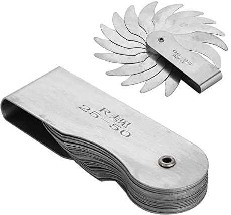 Konkavlehre, Radiuslehre, R0.3-1.5/ R1-6.5/ R7-14.5/ R15-25//R25-50/R52-100MM Edelstahl-Radius-Kehllehre (R1-6.5MM), Staubwedel (R25-50MM)