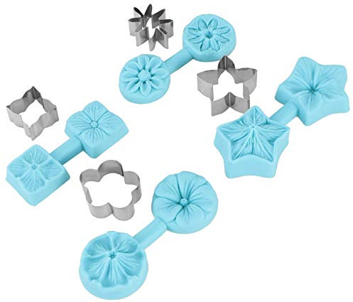 Dioche Blumen Ausstechform, 4er-Set Fondant Schokoladenformen, Silikon Backformen, Küchenutensilien mit Ausstechern für verschiedene Süßigkeiten, Pralinen und Desserts