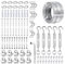 fshihine 3mm Garden Wire Kit, 30M PVC Coated Galvanised Steel Cable with M5 Turnbuckles, Rope Clips & Thimbles, Garden Wire for Climbing Plants, Clotheslines, Fence, Trellis, Outdoor Lights