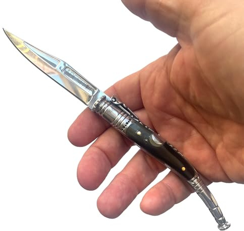 ADCSHOP Klassiskt hornfickkniv - 20 cm - blad av 3Cr13Mov-stål, 8,50 cm - handtag av horn 11,50 cm - vikt 42,80 g - Portabilitet och Daglig Användning.