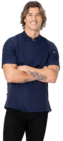 Chef Works Men's Springfield Chef Coat, Navy, XL