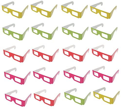 TINEASUR 20St 3D-Feuerwerksbrille Pappbrille für Kinder Brillengestelle aus Pappe 3D Kinderbrille Brillen aus Pappe Pappgläser 3D-Sichtbrille 3D-Filmbrille Doppellagiger 250g-Karton