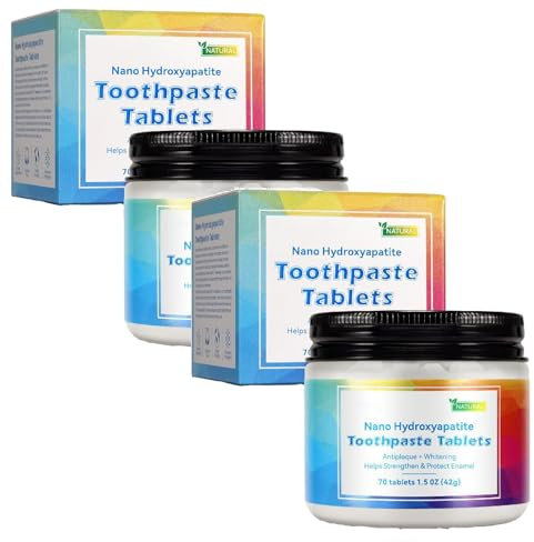 Hydroxylapatit Zahnpasta Patch, Zahnpastatabletten Mit Nano Hydroxylapatit Fluoridfrei Und Plastikfrei Remineralisiert Zahnschmelz Eco Und Reisefreundlich Minzgeschmack In Glasflasche (2PCS)