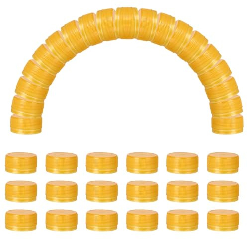 sourcing map Plastic Bottle Caps 30mm Water Bottle Top Golden Yellow 100pcs | Bottle Screw Lid Top,Water Bottles Top Cap,for DIY Development,Imagination Intelligence Craft,Scrapbook Creative Gifts