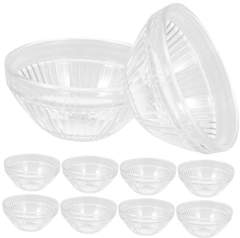 CLISPEED 10 pièces Lot de Bols Verre pour Pudding Chaleur Petits Bols Multifonctions pour Desserts Ramequins Transparents Empilables pour Gelée Brûlée et Sauces