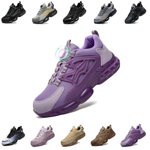 Scarpe Antinfortunistiche Uomo Donna Scarpe da Lavoro Traspiranti Leggere Comode con Punta in Acciaio Pink 37 EU