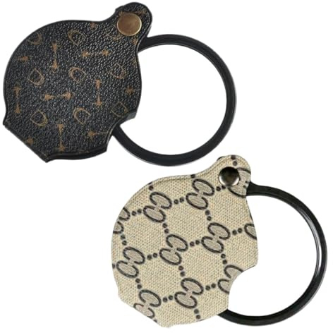 2 Piezas Lupa de Lectura Plegable con Funda Protector, Lupa de Bolsillo 15X, Pequeña Lupa de Bolsillo para Leer Pasatiempos