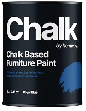 Chalk Based Furniture Paint, Royal Blue 1L, Matt Finish Shabby Chic, Chalk Paint Furniture & Walls, Quick Dry & 1 Coat, Hemway