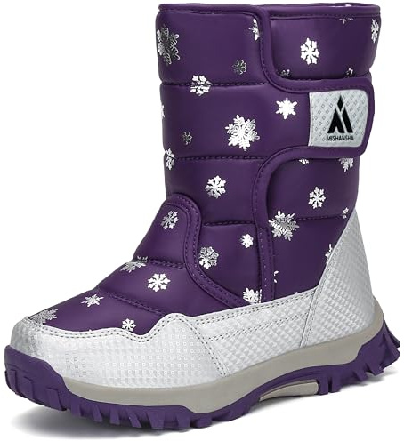 Mishansha Hiver Bottines de Neige Fille Bottes Filles Chaudes De Coton Antidérapantes Extérieures Enfant Botte Violet 38