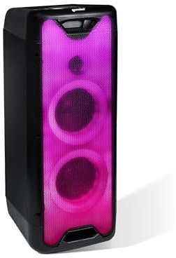 Gemini GLS-550 Portable Bluetooth Party Speaker with 800W Peak Power (50W RMS), Bass Boost, RGB LED Light Show, Hi-Fi Wireless Streaming, Rechargeable Battery, Microphone & Remote Included