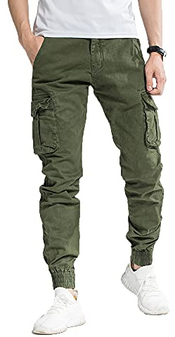 TONY BACKER Pantaloni Casual Uomo Pantaloni Cargo Uomo Pantalone Vintege G6551 (IT, Misura del girovita, 54, Regular, Regular, Verde)
