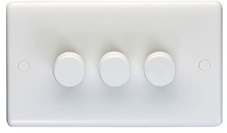 Eurolite Enhance White Plastic 3 Gang 2 Way 40-400W dimmer