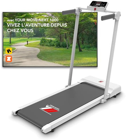 YM Tapis Roulant Elettrico Salvaspazio 12 km/h, Tappeto Corsa MAXI 42cm, MARCHIO ITALIANO, Telaio rinforzato, APP Interattive Bluetooth, Pieghevole, 12 Programmi, NEXT 1000 Your Move ASSISTENZA ITALIA