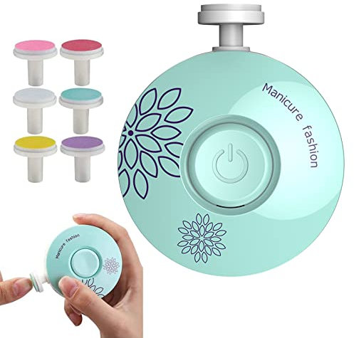 Elektrische Kinder Nagelfeile,Elektrische Baby Nagelfeile,Sicherer Kinder Nagelschneider, Kinder Nageltrimmer Maniküre Set, mit 6 Austauschbare Schleifköpfe, von Kinder und Erwachsenen