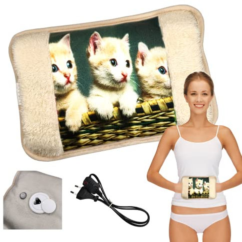 Powersell - Electric Hot Water Bottle | Plush Lining for Softness | Long-Lasting Heat up to 5 Hours | Easy Electric Charging | Suitable for Winter Use, Plush Toy