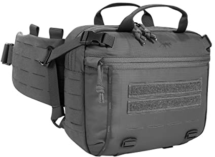 Tasmanian Tiger TT Modular Hip Bag 3 - große Taktische 5 Liter Hüft-Tasche, vielseitige Rucksack Zusatz-Tasche mit separat als Warrior Belt verwendbarem Hüft-Gurt und Lasercut Molle, Titan Grey