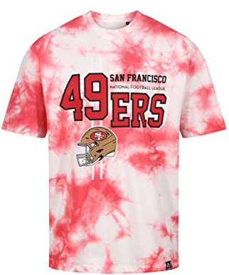 Recovered San Francisco 49ers NFL Tie-Dye Relaxed Oversized T-Shirt Red White - XXL