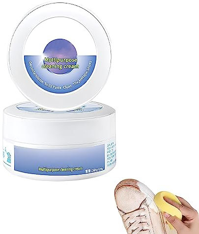 All Purpose Cleaning Removal Decontaminate, Multi Functional Cleaning And Stain Removal Cream, Multipurpose Cleaning Cream, White Shoe Cleaning Cream with Sponge (1PC)