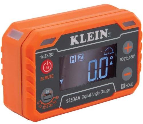 Klein Tools 935DAA Digital Electronic Level and Angle Gauge, LED Angle Alert, Measure and Set Angles, 0-90 and 0-180 Degree Ranges