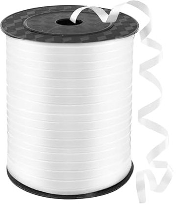 CHJENYI 450 Meter/500 Yard Schleifenband, Balloon Ribbon Curling Band-Ballon Schnur,Geschenkband,Weihnachten Neujahr Partydeko,Basteln, Hochzeitsdeko,Geschenkverpackung (Weiß)