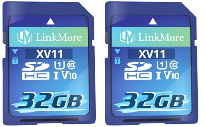 LinkMore SDHC Speicherkarte 32GB (2pack)– UHS-I – V10, U1 – 96/25 MB/s – Für Full-HD & Kamera