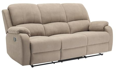 Vente-unique - Canapé 3 Places Relax en Microfibre Taupe Brody