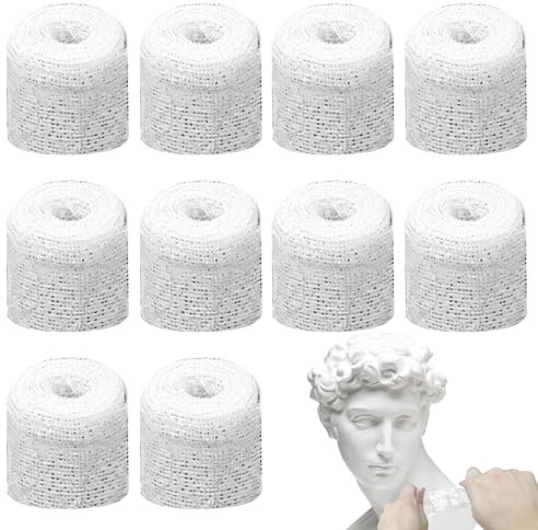 Fosoloni Gipsbinden Gipsabdruck Set,10 Rollen Babybauch Gipsbinden zum Basteln,für der Medizin oder im Modellbau Baby Bauch Modellbau Kunst,5cm x 270cm