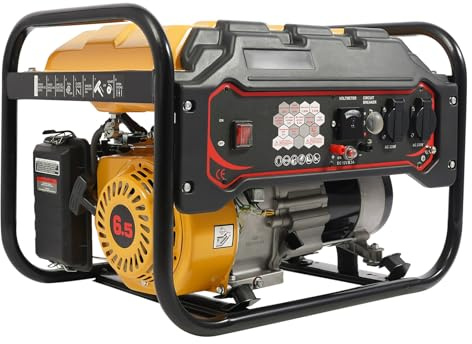 Stromerzeuger Benzin, 6,5 PS 4-Takt Benzinmotor, Notstromaggregat,strom generator 2000 Watt,8,3A,220V Tragbar Generator, Garage oder Camping