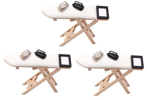 TOYANDONA 3 Pz mini tavolo da stiro macchina tampone amido superiore Forniture arredamento casa home decor decorazione casa tavolo da stiro in miniatura ferro da stiro asse Di legno