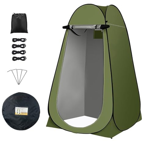 Tente de toilette pop-up et de douche, abri d'intimité portable pour l'extérieur, imperméable, anti-UV, cabine de change, convient pour le camping, la randonnée, la pêche, les plages et les