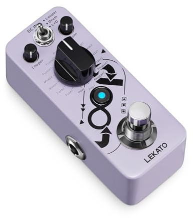 LEKATO Drum Looper Pedal, Drum Machine with 20 Minutes Looping, 16 Drum Grooves, 3 Modes, Tap Tempo, Overdubs with the Micro Looper, Mini Loop Guiter Pedals for Electric Guitar