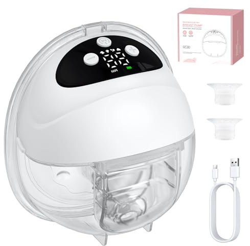 YGiTK Pompa per latte elettrica a mani libere, silenziosa, 4 modalità e 12 livelli di aspirazione, pompa elettrica Breast Pump con ricarica USB, 21 mm/24 mm/27 mm, comoda flangia per ufficio, in
