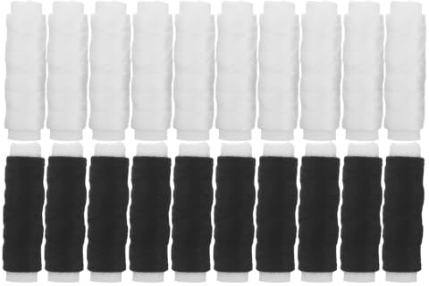 DECORNIJIA Juego Surtido de Hilo para Coser de Poliéster 20 Piezas, Negro y Blanco 50m, Hilo para Bordar y Sastrería, Resistente para Jeans y Manualidades, Adecuado para Costura a