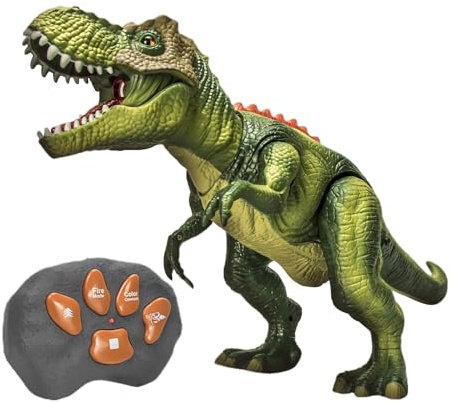 Generico Fjärrstyrd dinosaurie – resande leksaksrobot med och spray, interaktiv djurfigur | RC-dinosaurie för bakgårdsresor, förskola, födelsedag, klassrum
